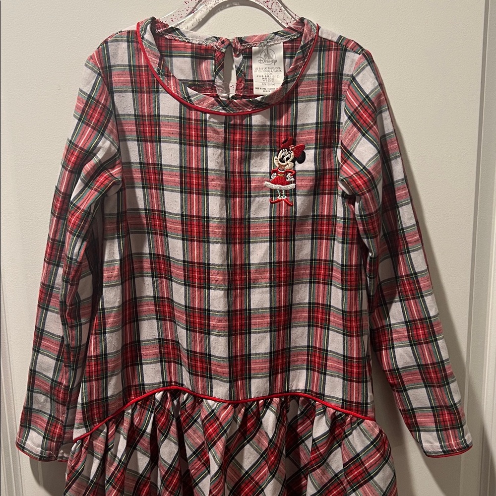 Disney Red Plaid Dress with Minnie Mouse Patch